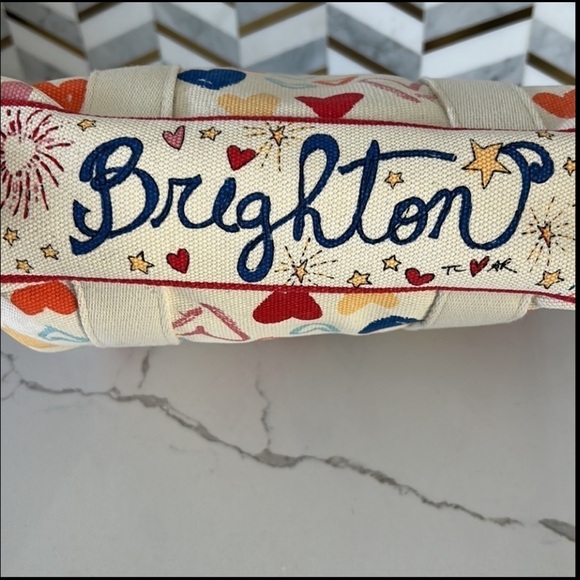 Brighton Red White And You Heart Firework Canvas Mini Tote Crossbody Strap NWT - Picture 11 of 12
